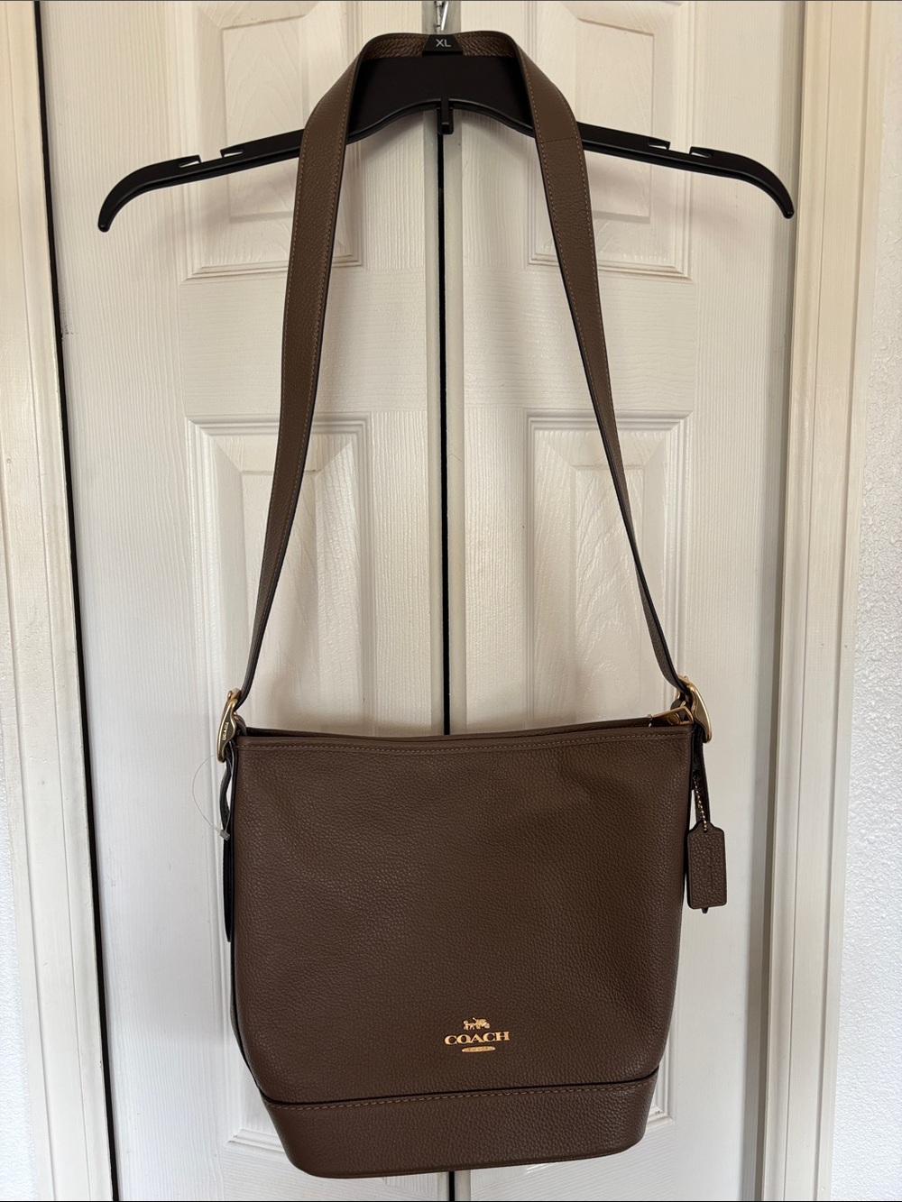 COACH Dark Stone Leather Jude Shoulder Bag - Classic Pebbled Leather NWT
